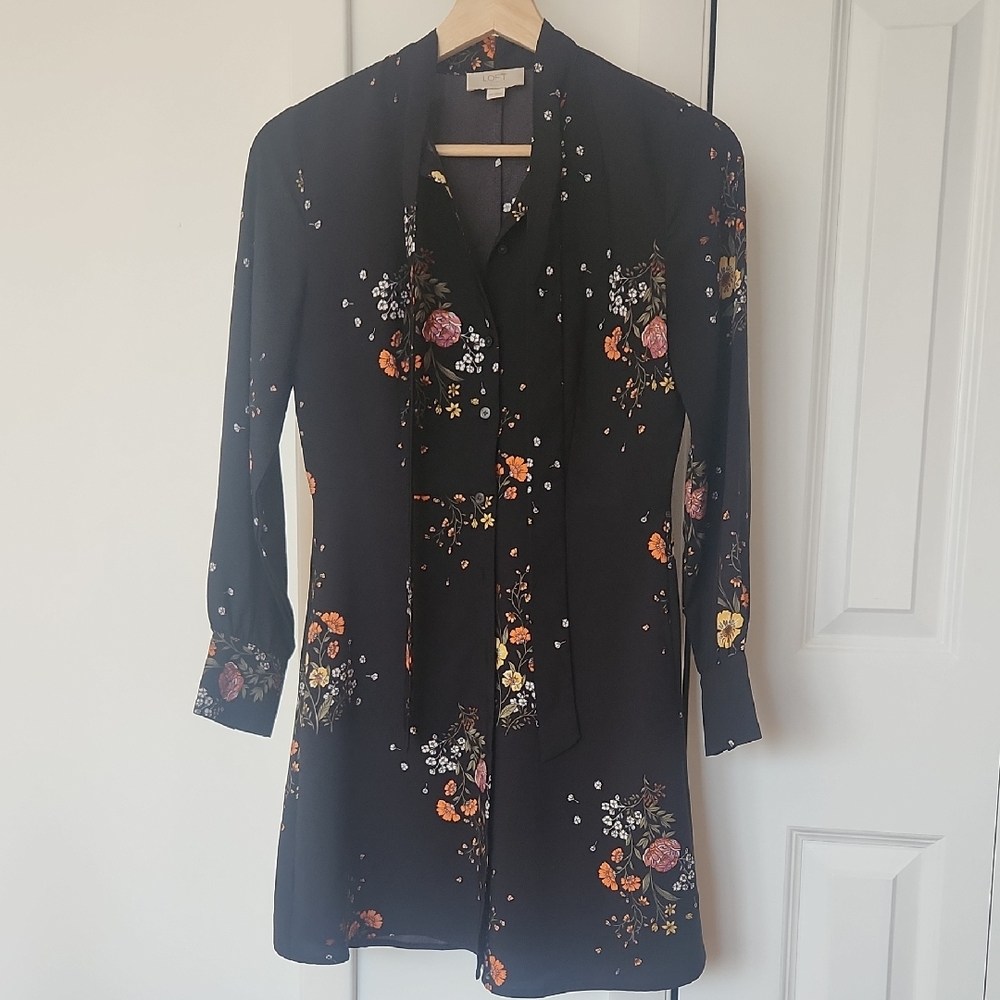 Black Floral Mini Dress